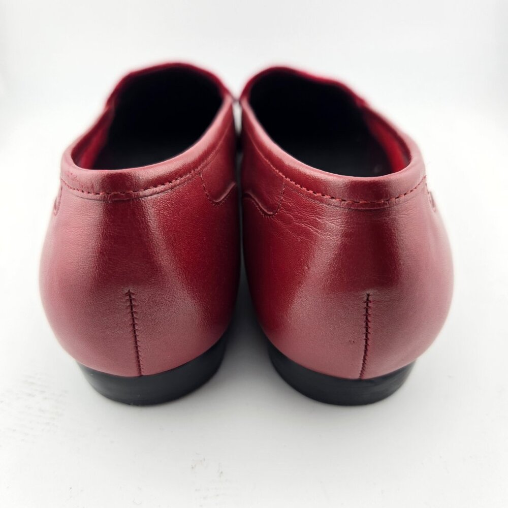 Enzo Angiolini red slip on square toed loafers - Picture 3 of 11